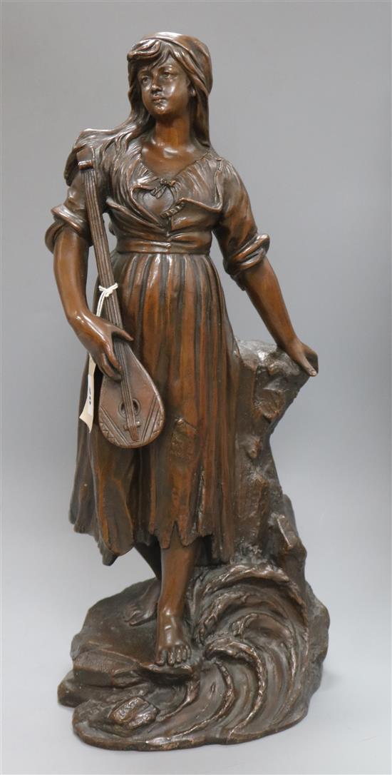 A 19th century patinated electrotype model of a lady height 54.5cm